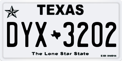 TX license plate DYX3202