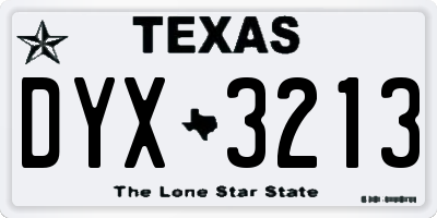 TX license plate DYX3213