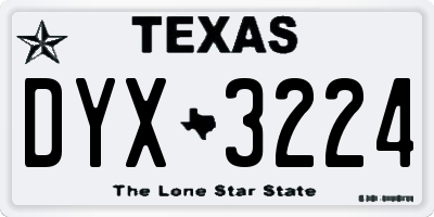 TX license plate DYX3224