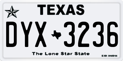 TX license plate DYX3236