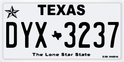 TX license plate DYX3237
