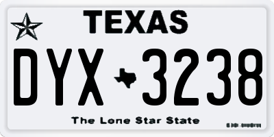 TX license plate DYX3238