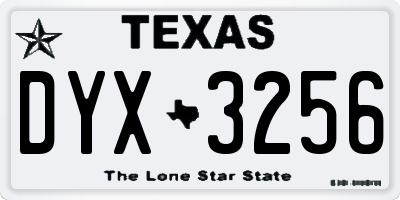 TX license plate DYX3256