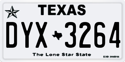 TX license plate DYX3264