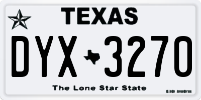 TX license plate DYX3270