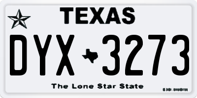 TX license plate DYX3273