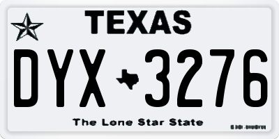 TX license plate DYX3276
