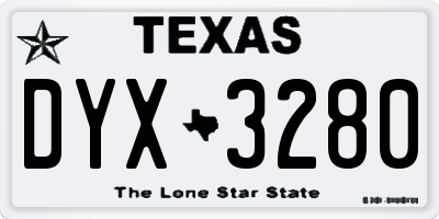 TX license plate DYX3280