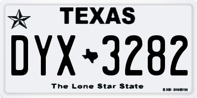 TX license plate DYX3282