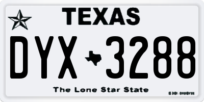 TX license plate DYX3288