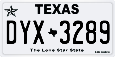 TX license plate DYX3289