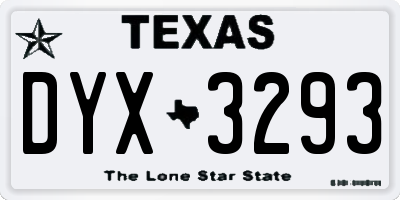 TX license plate DYX3293