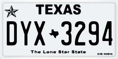 TX license plate DYX3294
