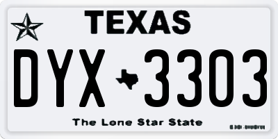 TX license plate DYX3303