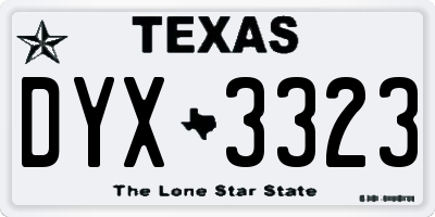 TX license plate DYX3323