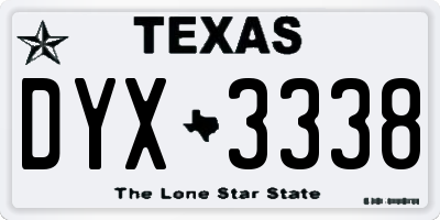 TX license plate DYX3338