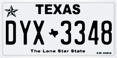 TX license plate DYX3348