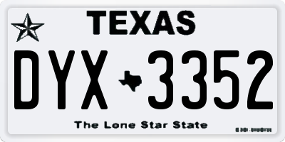 TX license plate DYX3352