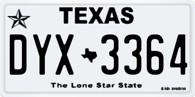 TX license plate DYX3364