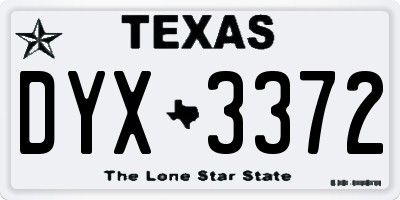 TX license plate DYX3372
