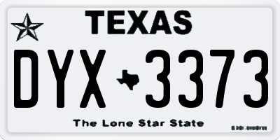 TX license plate DYX3373