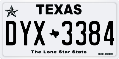 TX license plate DYX3384