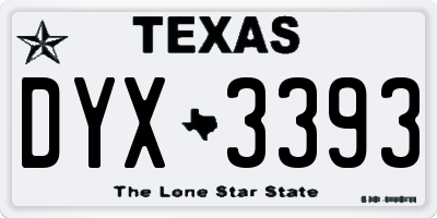 TX license plate DYX3393