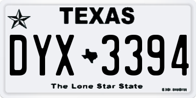 TX license plate DYX3394