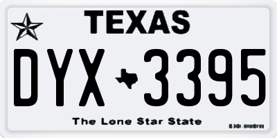 TX license plate DYX3395