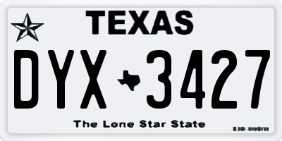 TX license plate DYX3427