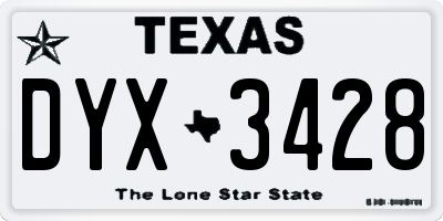 TX license plate DYX3428