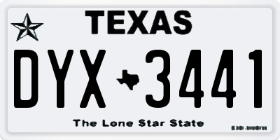 TX license plate DYX3441