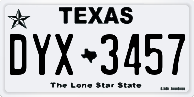 TX license plate DYX3457