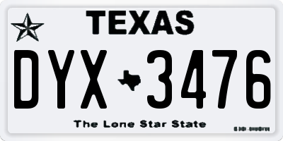 TX license plate DYX3476