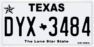 TX license plate DYX3484