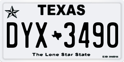 TX license plate DYX3490