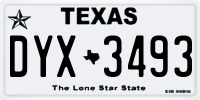 TX license plate DYX3493