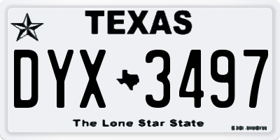 TX license plate DYX3497