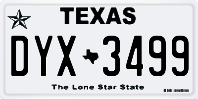 TX license plate DYX3499