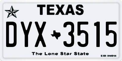 TX license plate DYX3515