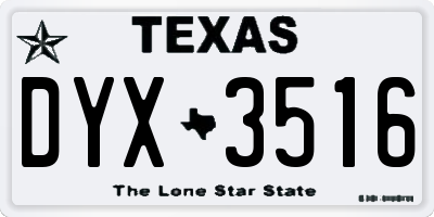 TX license plate DYX3516