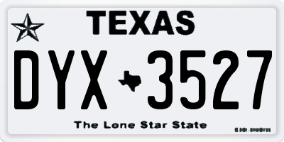 TX license plate DYX3527