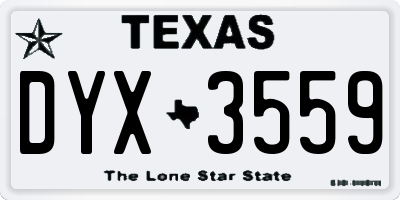 TX license plate DYX3559