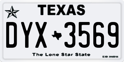 TX license plate DYX3569