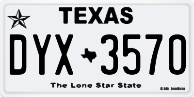 TX license plate DYX3570