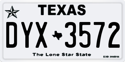 TX license plate DYX3572