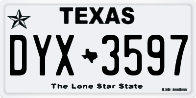TX license plate DYX3597
