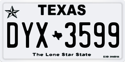TX license plate DYX3599