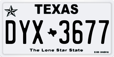 TX license plate DYX3677