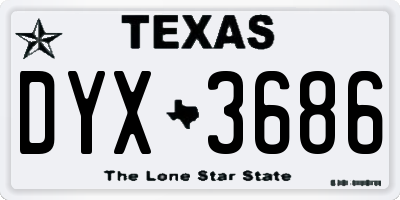 TX license plate DYX3686